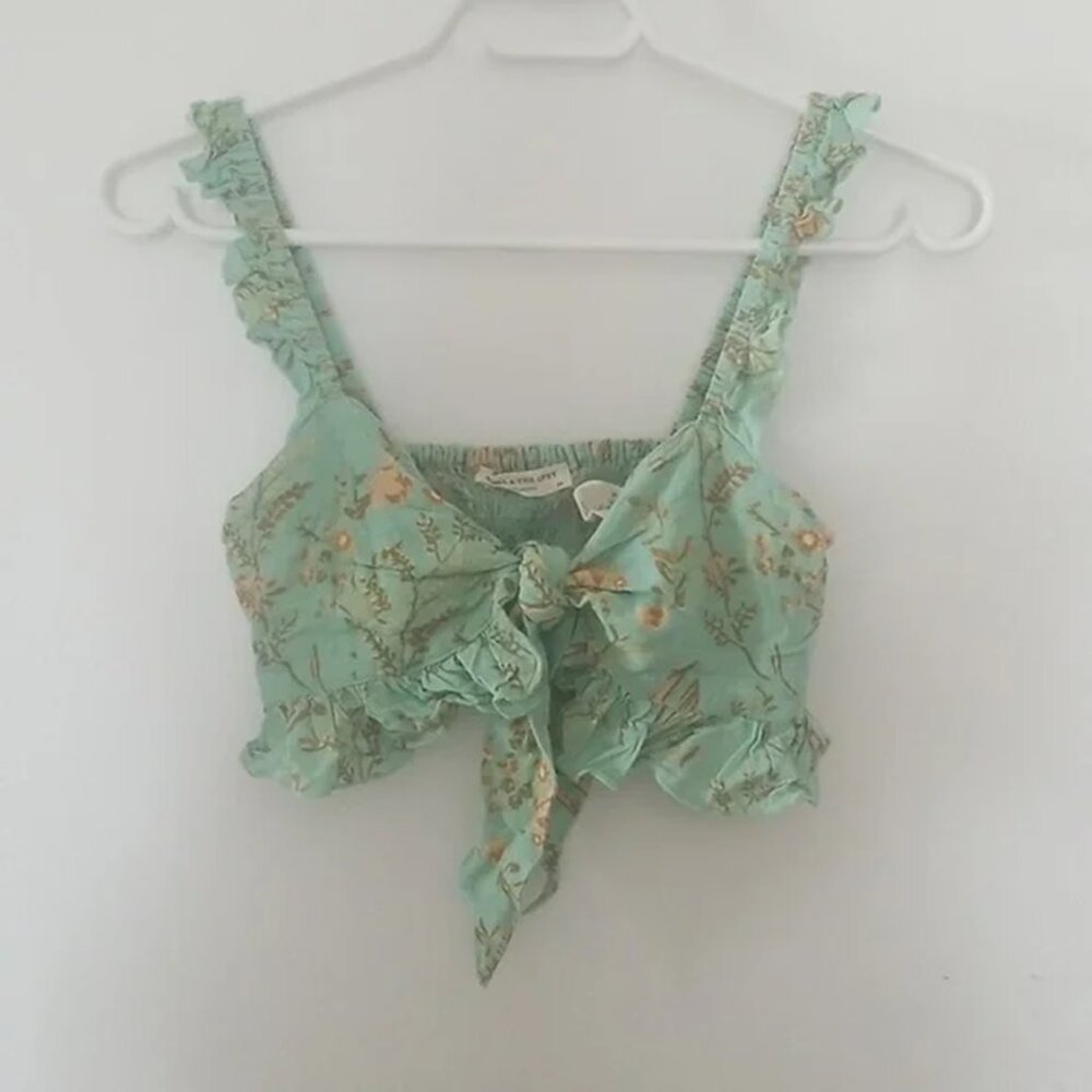 Spell High Low Skirt in Aqua and Beige - Picture 8 of 16
